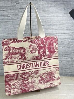Dior Toile de Jouy Red and Cream Christian Dior Tote